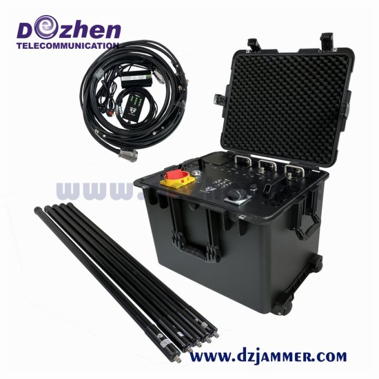Briefcase Shape IR Laser Telescope Long Distance Jamming 300W 6 Bands Uav Drone Signal Jammer