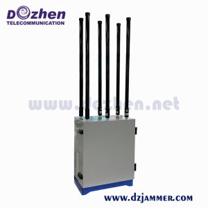 High Power Mobile Jammer Outdoor Waterproof GPS 4G 6 Output Channels 500M Range customized