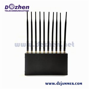 10 bands Built-in Aerial Adjustable All Cell Phone GSM CDMA 3G 4GLTE WIFI GPS VHF UHF and Lojack Customized Jammer