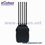 Manpack Type Portable 5 bands Omnidirectional antenna Cell Phone Jammer 2G / 3G / 4G With High Capacity Battery 150 Watt