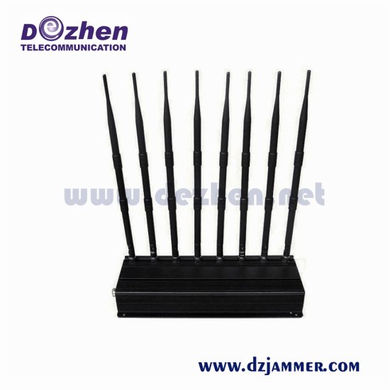  High Power GSM 3G 4G 5G Cell Phone Jammer 8 bands UHF VHF WiFi Jammer