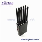 Portable 10 Bands Adjustable All GSM CDMA 3G 4G Cell Phone WiFi GPS Lojack Signal Jammer up to 30m 10 Watt