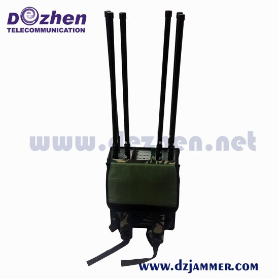 WiFi5.8g GPS Cell Phone Signal Jammer Military 600W High Power Waterproof Outdoor RF Signal Drone Jammer - Click Image to Close