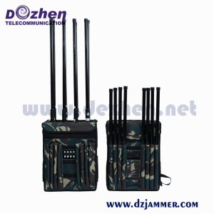 Durable Military VIP Protection Security Backpack Jammer High Power GPS Cell Phone Signal Jammer 6 bands Omnidirectional antenna 300watt