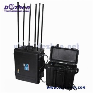 480W High Power Portable Signal Jammer 6 Bands Wireless Anti Explosion Metal Enclosure Housing