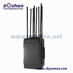 Mobile Phone jammer Jamming Up to 150m 8 Bands Pelican Jammer Omni or Directional Antennas
