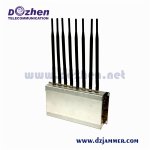High Power 8 Antennas 16W GPS GSM 3G 4G 5G Mobile phone WiFi Jammer with Cooling Fan