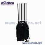 Manpack Type Portable 5 bands Omnidirectional antenna Cell Phone Jammer 2G / 3G / 4G With High Capacity Battery 150 Watt