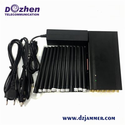 Car Charge Handheld 12 Bands Mobile Phone Signal Jammer/GPS/Lojack/WiFi 12watt Jammer up to 30m