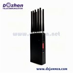 Portable 10 Bands Adjustable All GSM CDMA 3G 4G Cell Phone WiFi GPS Lojack Signal Jammer up to 30m 10 Watt