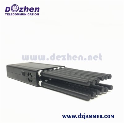 GSM 3G 4G Cell Phone Signal Jammer 12 antenna Handheld Portable WiFi GPS UHF VHF Lojack Jammer 12 Watt